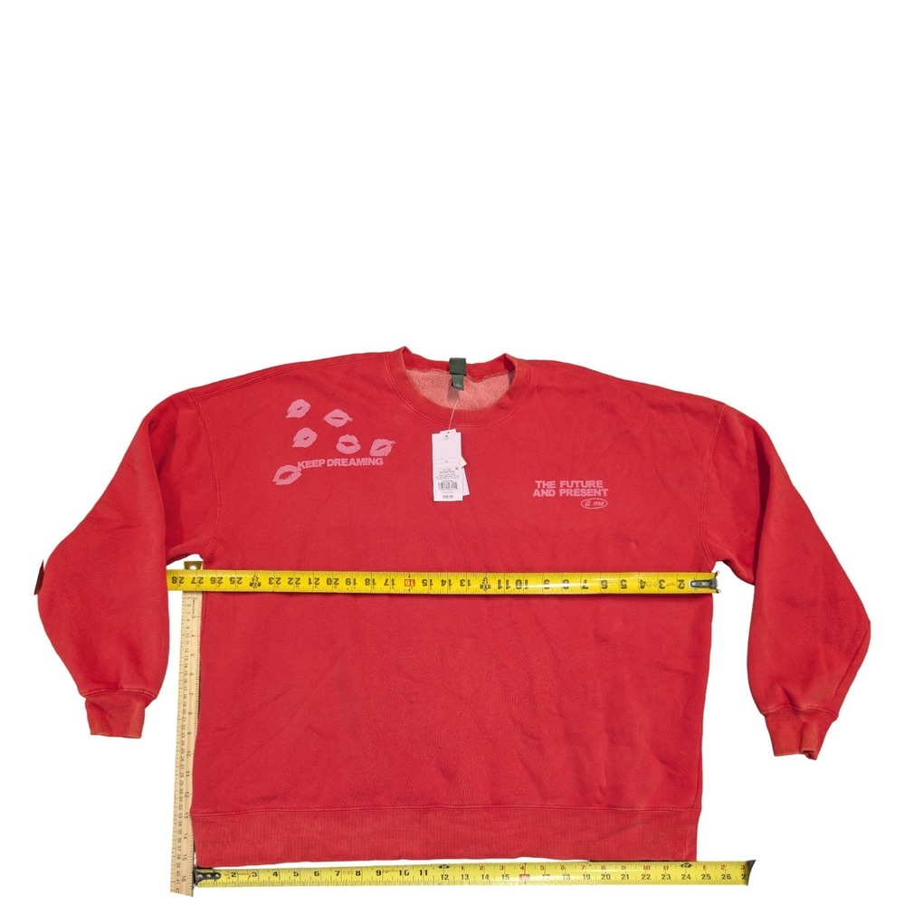 ⭐C1 Wild Fable Distressed/Faded Sweatshirt Red Keep Dreaming Size Large - Picture 2 of 5